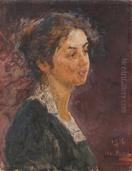 Portrait Of A Young Girl Oil Painting by Repin Iliya