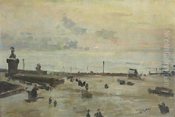 View From The Imperial Academy Of Arts In St. Petersburg Oil Painting by Repin Iliya