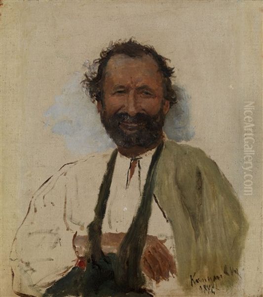 Portrait Of A Man With His Arm In A Sling Oil Painting by Repin Iliya