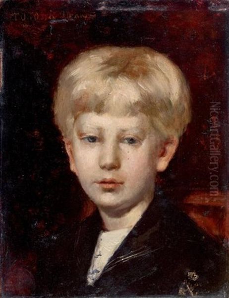 Portrait D'anatole Sovtchivko Dit Toto Oil Painting by Repin Iliya