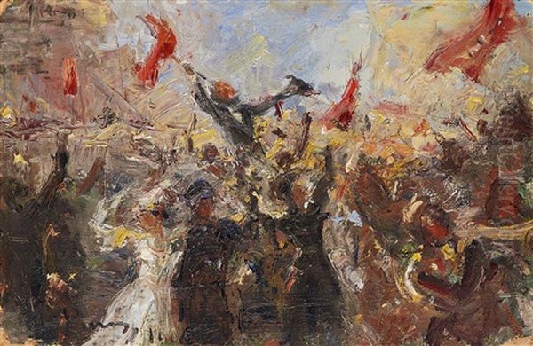 Demonstration 17 October 1905 Oil Painting by Repin Iliya
