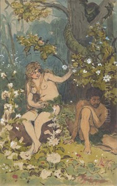 Adam Och Eva Oil Painting by Repin Iliya