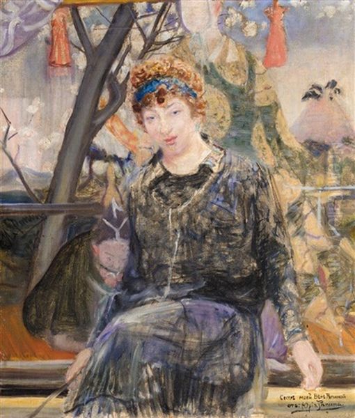 Portrait Of Vera Repina Oil Painting by Repin Iliya