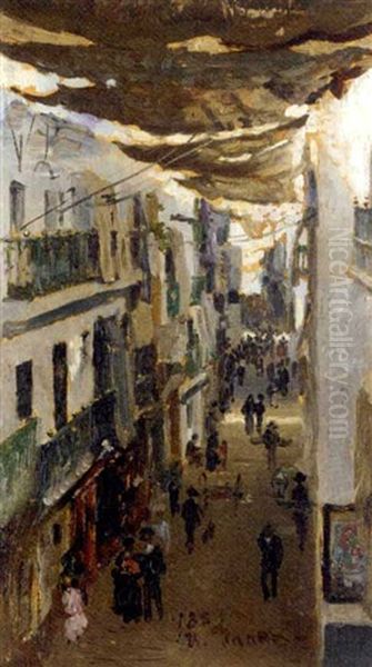 A Street In Seville Oil Painting by Repin Iliya