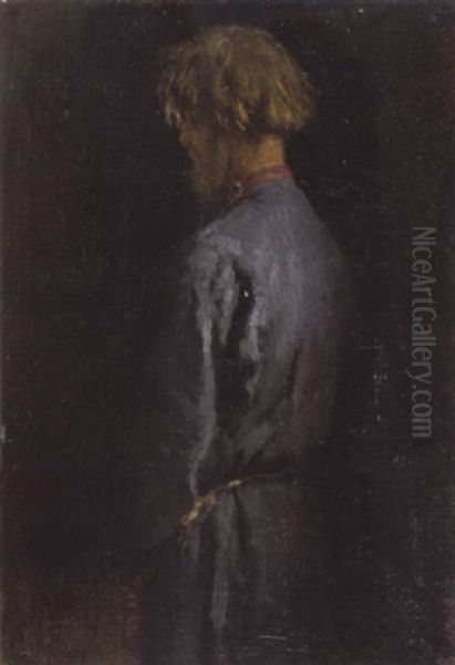 Mann Im Blauen Russenkittel Oil Painting by Repin Iliya