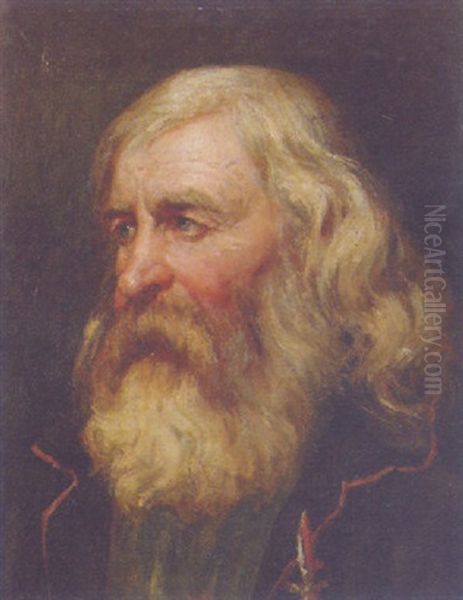 Portrait Of A Bearded Old Man Oil Painting by Repin Iliya