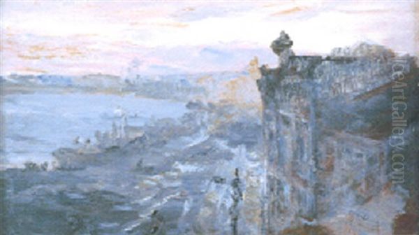 Vy Over Floden Neva Oil Painting by Repin Iliya