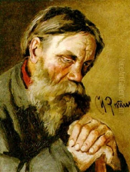 Studie Av Gammal Man Med Skagg Oil Painting by Repin Iliya