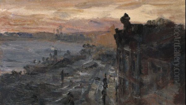 View Of The Neva, St. Petersburg Oil Painting by Repin Iliya