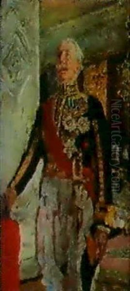 Preparatory Study For A Portrait Of The Right Honourable    Sir George Buchanan Gcb, Gcmg, Gcvo (1854-1924) Oil Painting by Repin Iliya