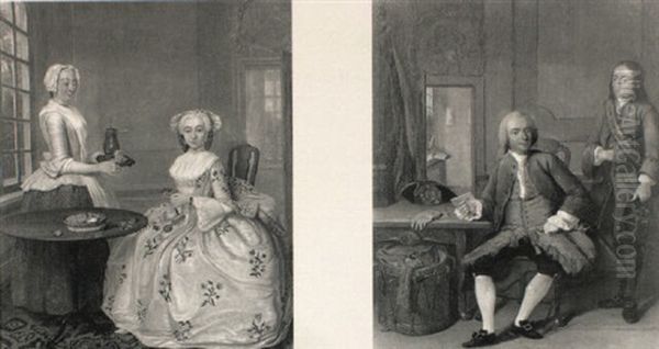 La Tasse De Chocolat Oil Painting by Tiebout Regters