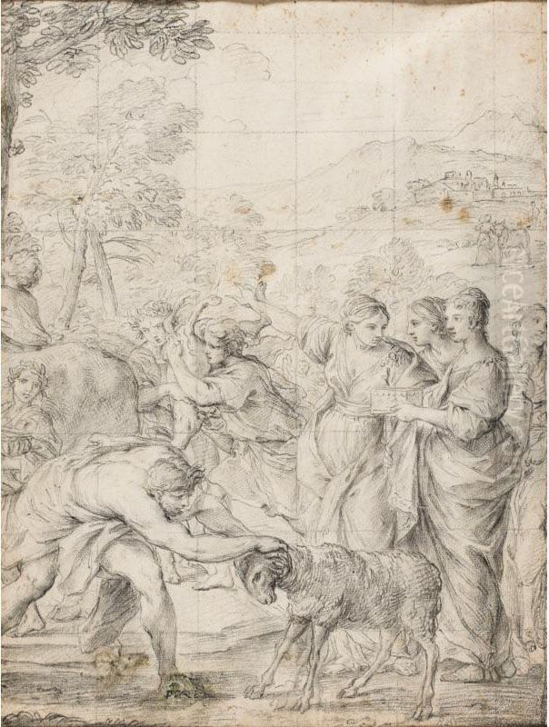 Sacrifice D'un Belier Oil Painting by Pietro Paolo Bonzi