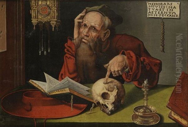 Saint Jerome A L'etude Oil Painting by Marinus van Reymerswaele