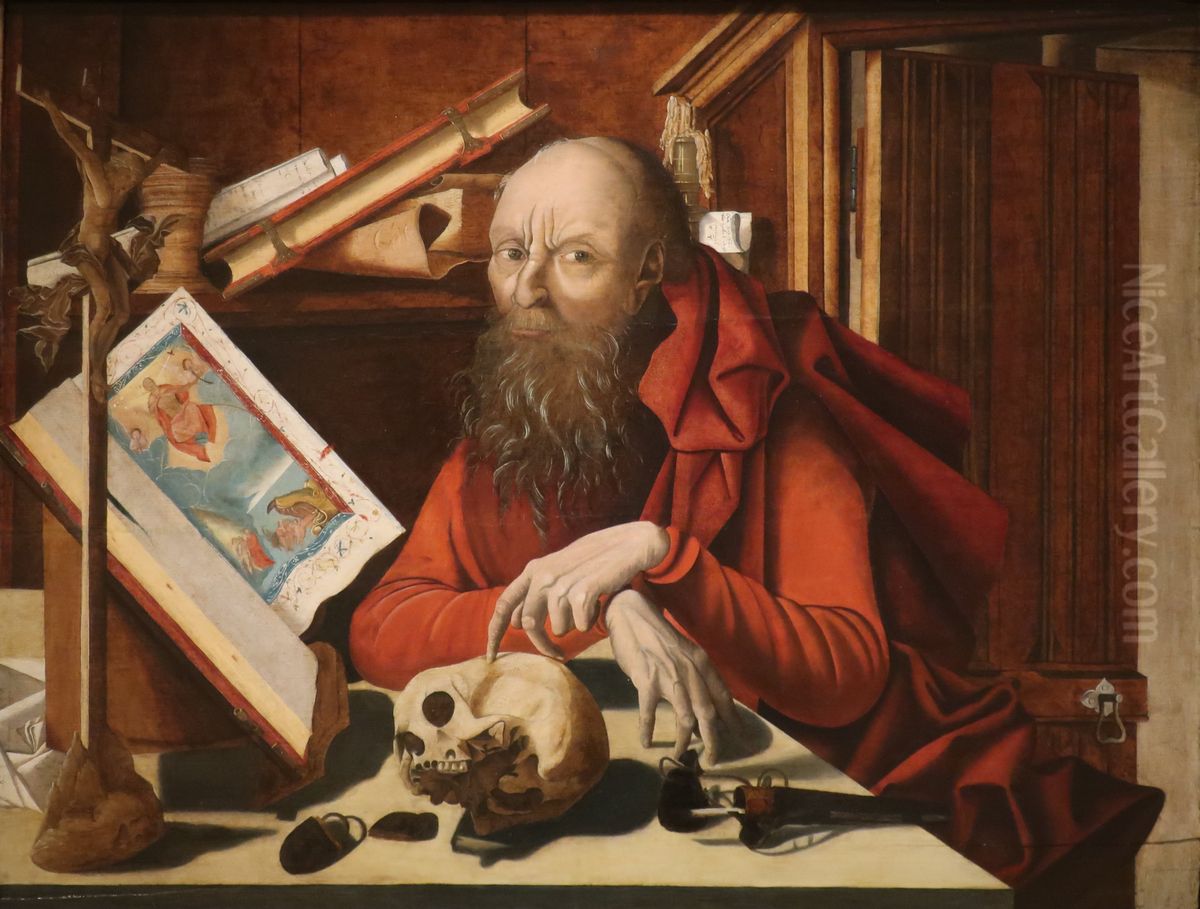 St. Jerome In His Study Oil Painting by Marinus van Reymerswaele