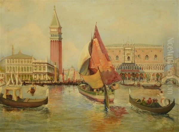 Venise Oil Painting by Antonio Maria de Reyna Manescau