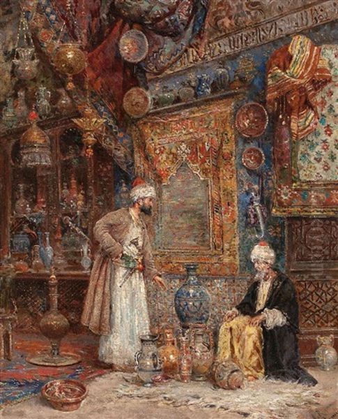 El Zoco Oil Painting by Antonio Maria de Reyna Manescau