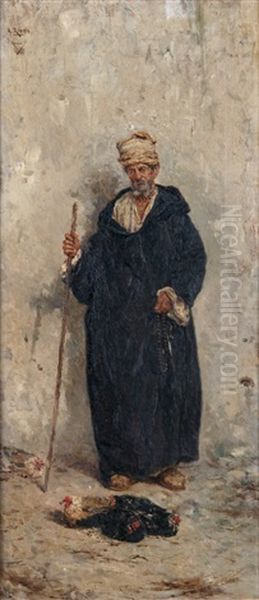 Vendedor De Aves Oil Painting by Antonio Maria de Reyna Manescau