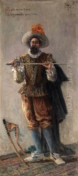 Si Esta Vivora Te Pica No Hay Remedio En La Botica Oil Painting by Antonio Maria de Reyna Manescau