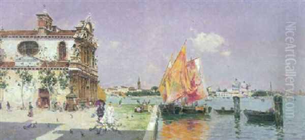 Santa Maria Del Giglio, Venice Oil Painting by Antonio Maria de Reyna Manescau