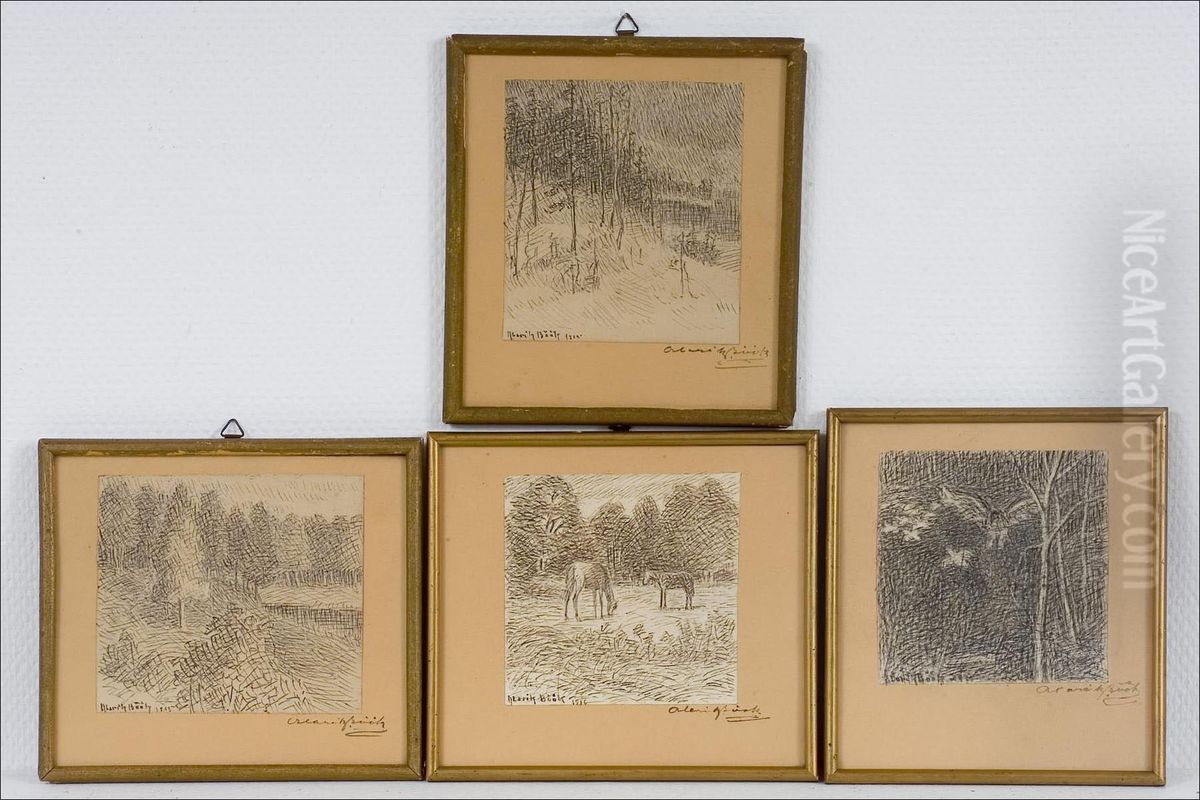 Piirroksia, 4 Kpl - Teckningar, 4 St. Oil Painting by Alarik Book