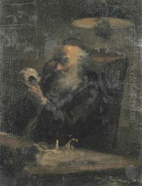 Faust In Der Studierstube Oil Painting by Emil Reynier