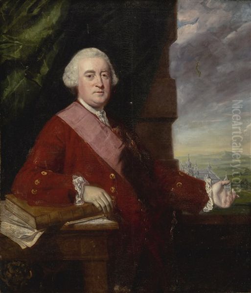 Portrait Of Sir James Gray (circa 1708-1714), 2nd Baronet, Three-quarter Length Oil Painting by Of Sir Joshua Reynolds