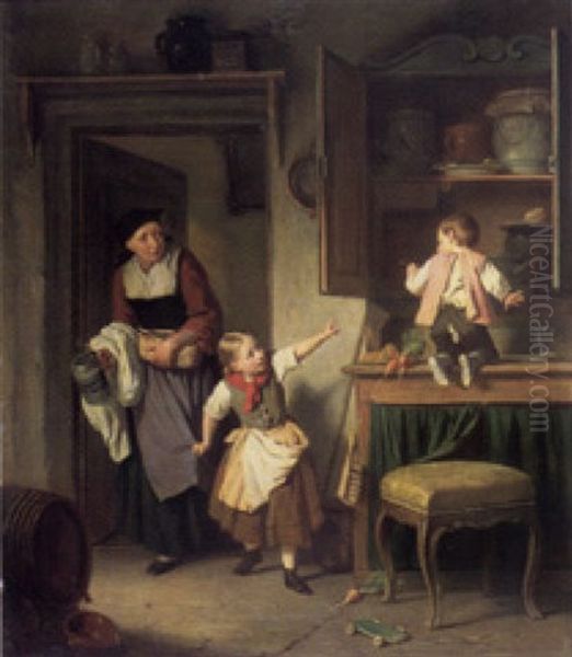 Die Naschkatze Oil Painting by Hanno Rhomberg