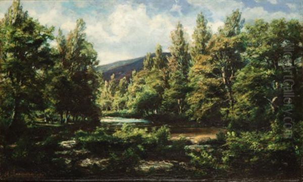 Rincon Del Pas Oil Painting by Agustin Riancho Y Mora