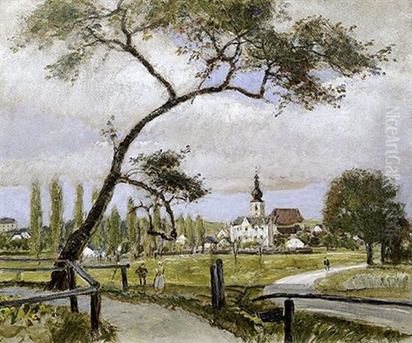 Pfarrkirche In Sierning Oo Oil Painting by Rudolf Ribarz