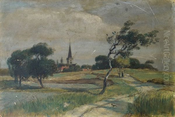 Landschaft Oil Painting by Rudolf Ribarz