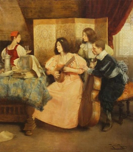 The Music Rehearsal Oil Painting by Roman Ribera Cirera