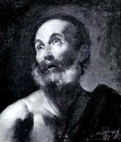 Bearded Male Figure Gazing Upward Oil Painting by Jusepe de Ribera