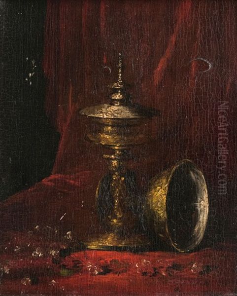 Still Life With Goblet Oil Painting by Germain Theodure Clement Ribot