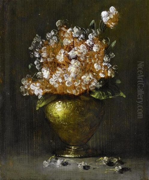 Blumen In Einer Vase Oil Painting by Germain Theodure Clement Ribot