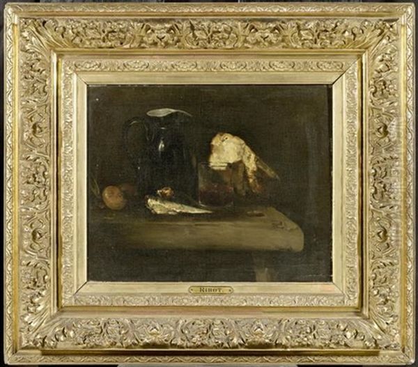 Stillleben Oil Painting by Germain Theodure Clement Ribot