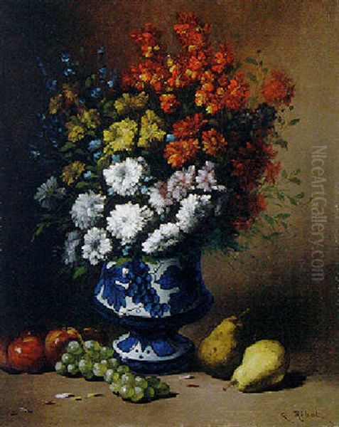 Nature Morte Oil Painting by Germain Theodure Clement Ribot