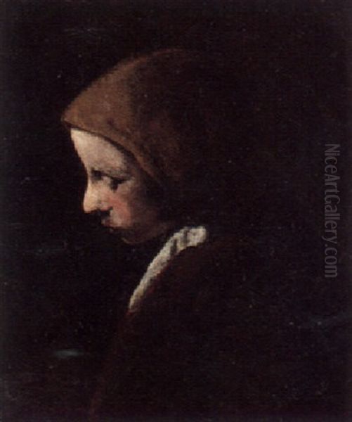 A Quiet Moment Oil Painting by Germain Theodure Clement Ribot