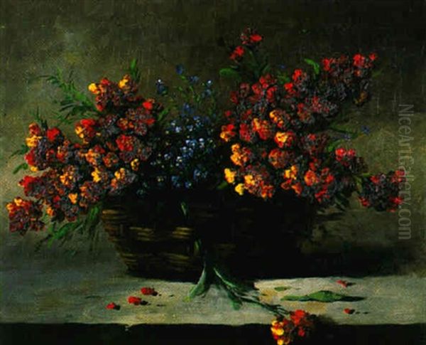 Giroflees Oil Painting by Germain Theodure Clement Ribot