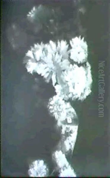 Chrysanthemums In A Vase; And Sold With A Photocopy Of A    Letter Of Authenticity Dated 17 Aug. 1991 From G. Weisberg Oil Painting by Germain Theodure Clement Ribot