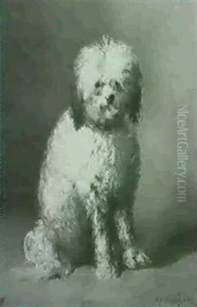 Le Chien Oil Painting by Germain Theodure Clement Ribot
