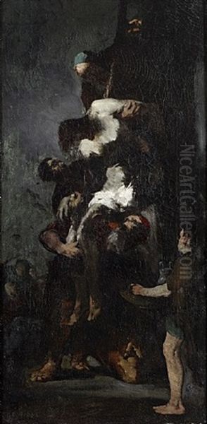 Still Life With Flower Hydrangea Oil Painting by Theodule Augustine Ribot