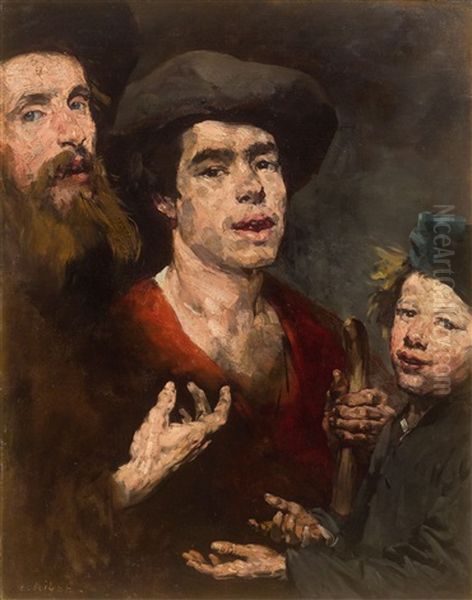 The Ages Of Man Oil Painting by Theodule Augustine Ribot