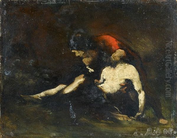 Die Folter Des Alonso Cano (study) Oil Painting by Theodule Augustine Ribot