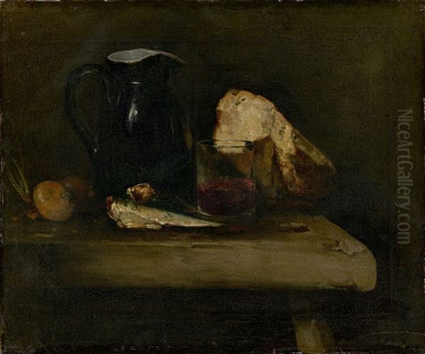 Still Life Oil Painting by Theodule Augustine Ribot