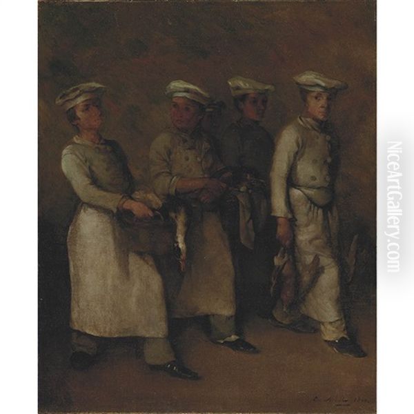 The Young Chefs Oil Painting by Theodule Augustine Ribot
