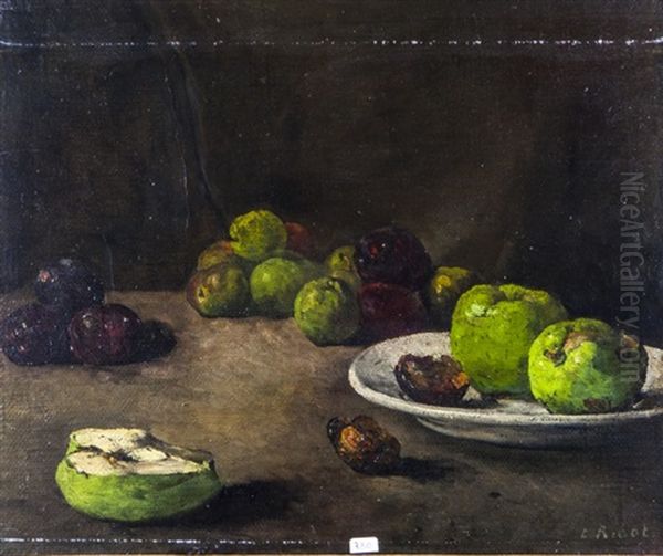 Nature Morte Aux Coings Oil Painting by Theodule Augustine Ribot