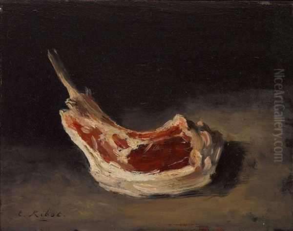 Stillleben Mit Rippchen Oil Painting by Theodule Augustine Ribot