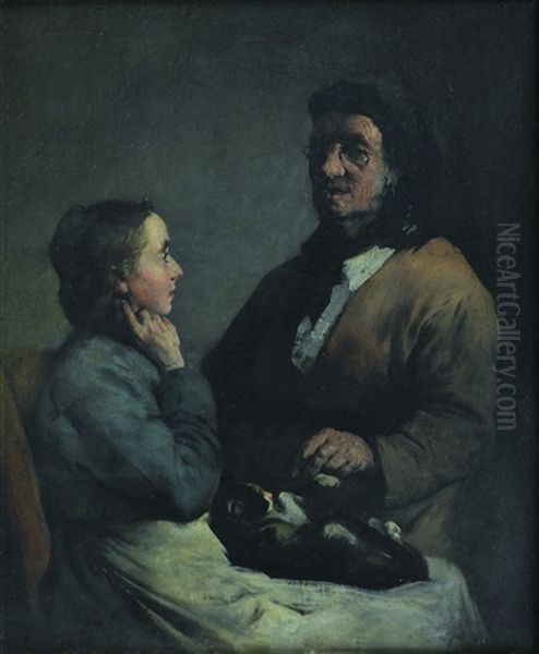Le Chat Malade Oil Painting by Theodule Augustine Ribot