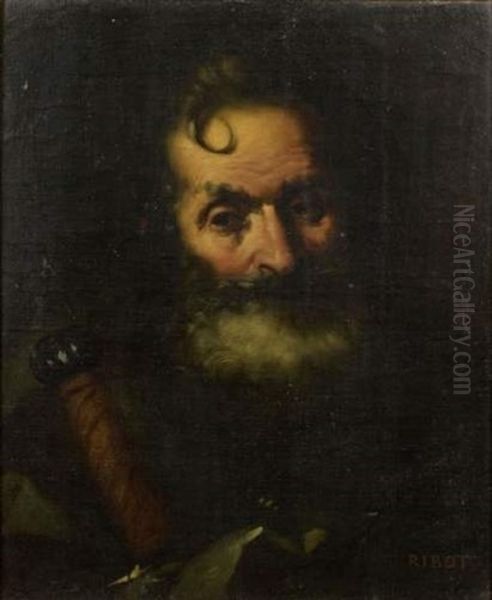 Tete De Saint Paul Oil Painting by Theodule Augustine Ribot