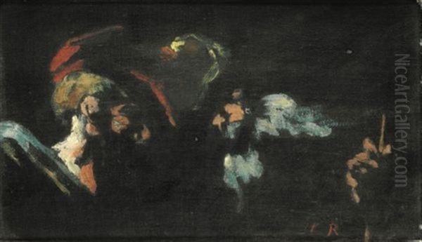 Etude De Juifs Discutant Oil Painting by Theodule Augustine Ribot